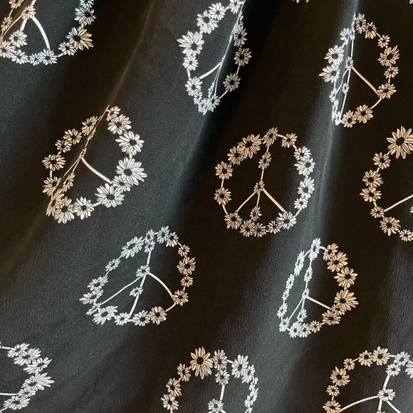 Sandro Paris Black Silk Flower Peace Sign Short Dress - Picture 5 of 8